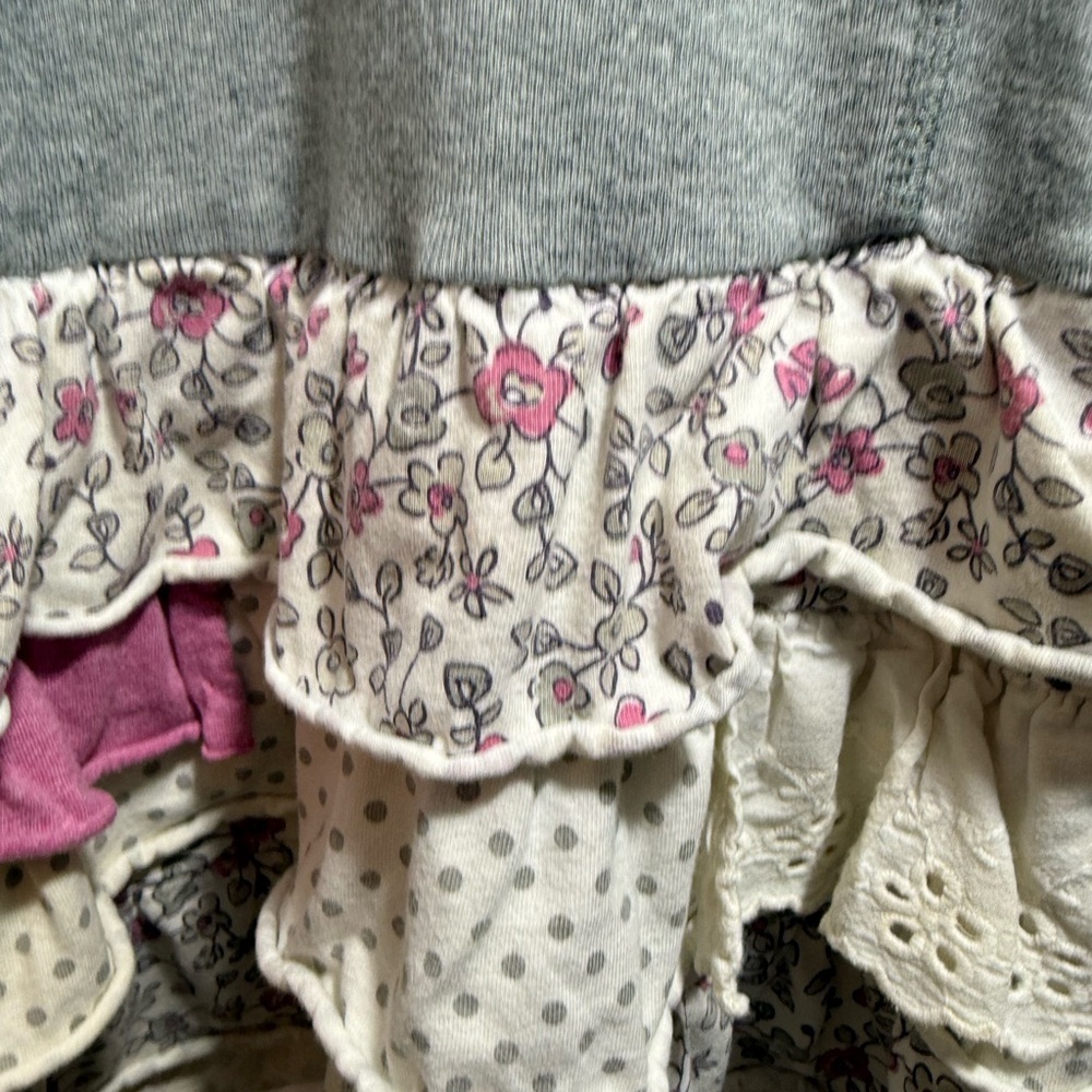 Naartjie Girls' Gray Lace-Trim Hoodie Dress with Buttons Boho Cottagecore - Picture 2 of 5